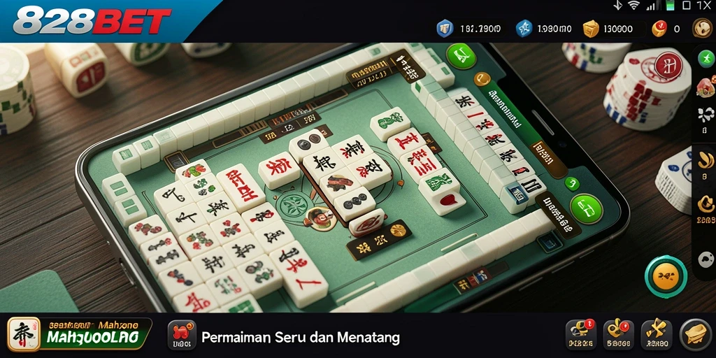 Screenshot dari permainan Mahjong seru di 828BET dengan gameplay yang menarik.