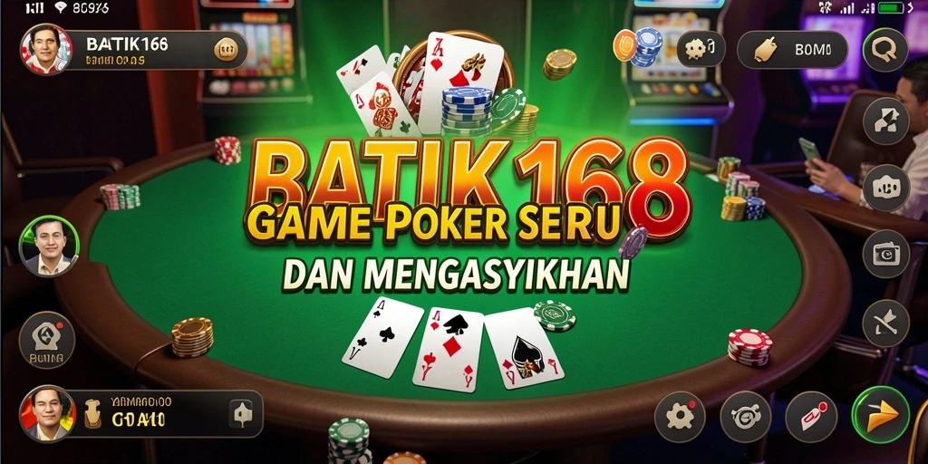 Tampilan screenshot utama BATIK168 menampilkan gameplay Poker yang seru dan interaktif.