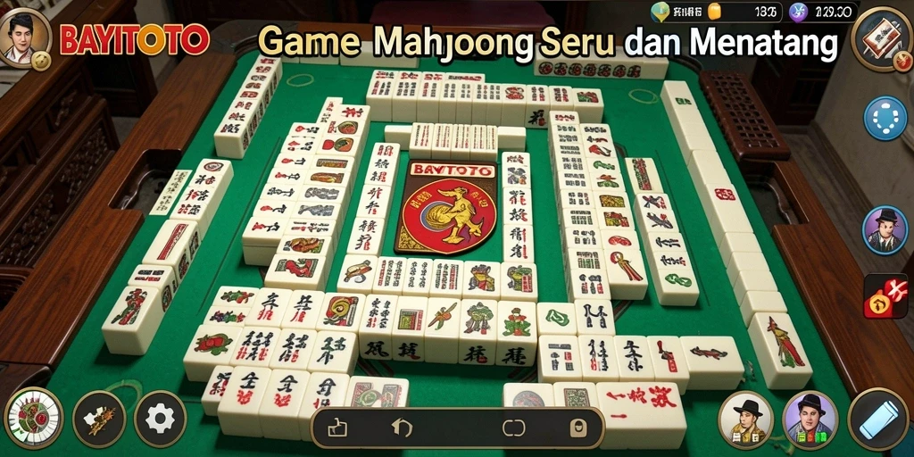 Tampilan gameplay menarik dari BAYITOTO saat mencocokkan ubin Mahjong.