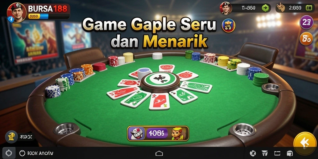 Gameplay seru BURSA188 dengan suasana kompetisi Gaple yang mendebarkan.
