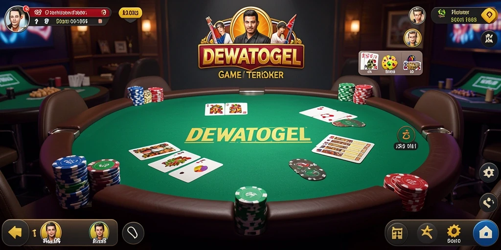 Tampilan gameplay Poker yang seru dalam DEWATOGEL.
