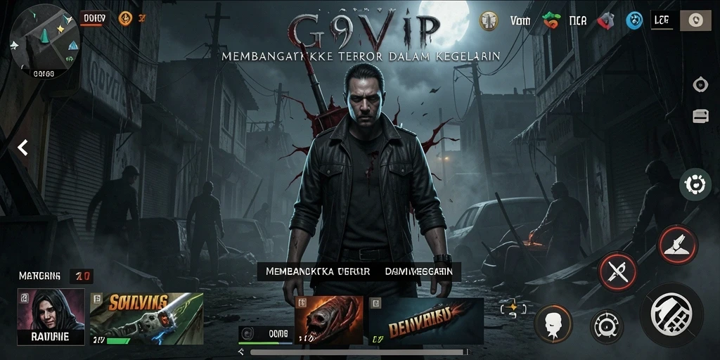 Tangkapan layar menunjukkan gameplay menegangkan di G9VIP dengan atmosfer Horror yang kental.