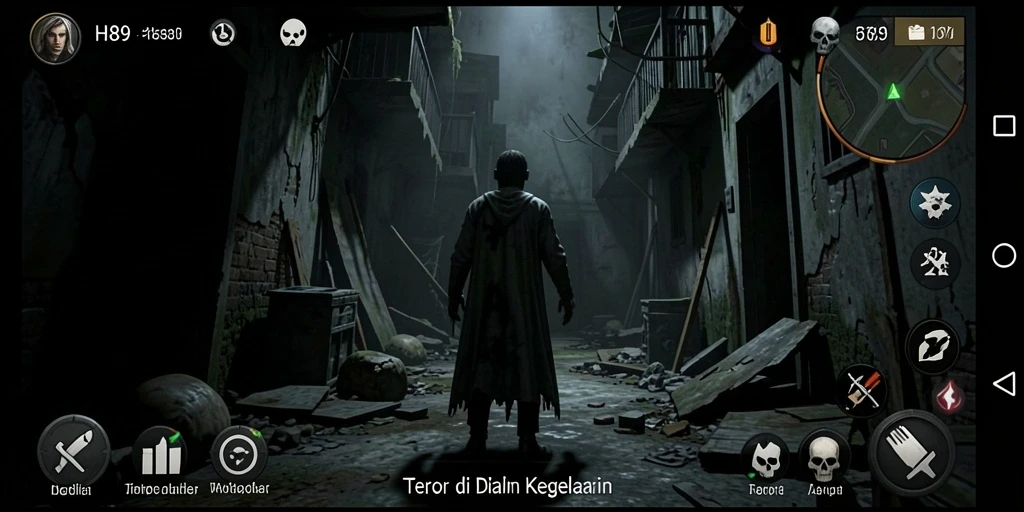 Tangkapan layar H89 menampilkan scene menyeramkan dari gameplay Horror yang mendebarkan.