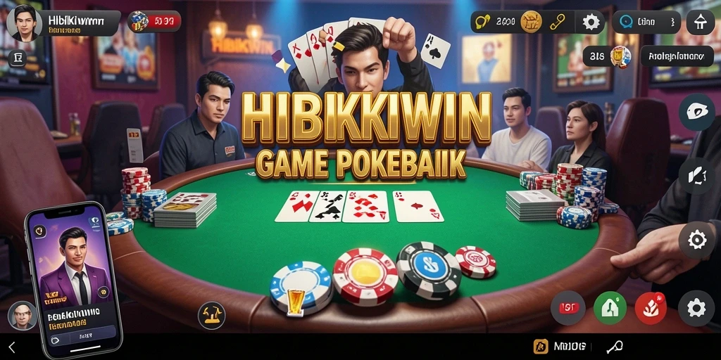 Tampilan gameplay HIBIKIWIN yang menarik dengan suasana Poker yang mengasyikkan.