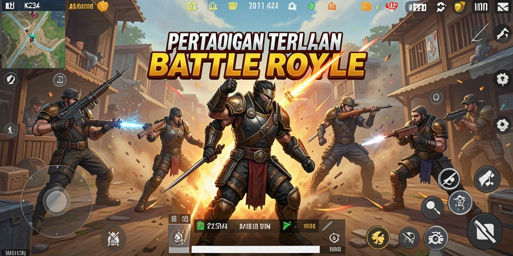 Gameplay menegangkan K234 di arena Battle Royale yang ramai.