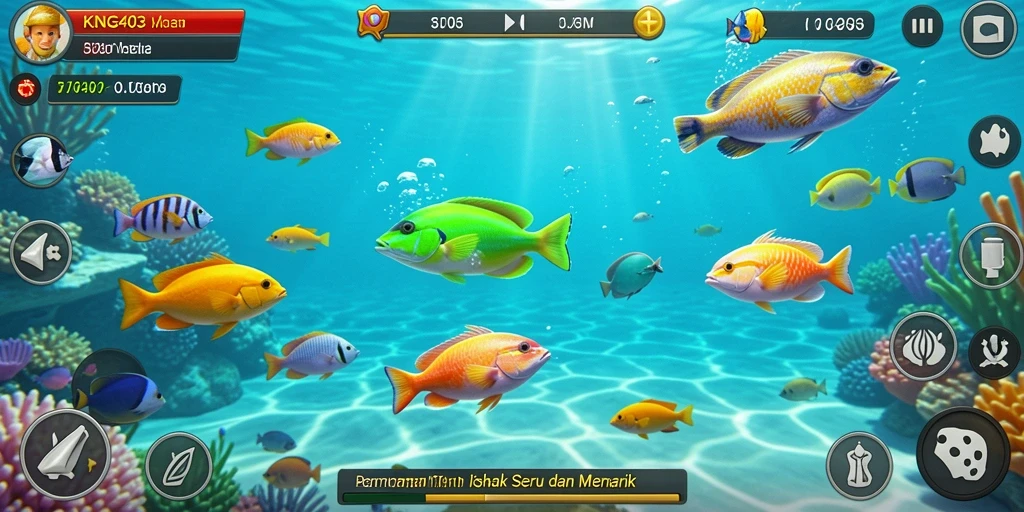 Screenshot gameplay KING403 menampilkan aksi menembak ikan yang seru.