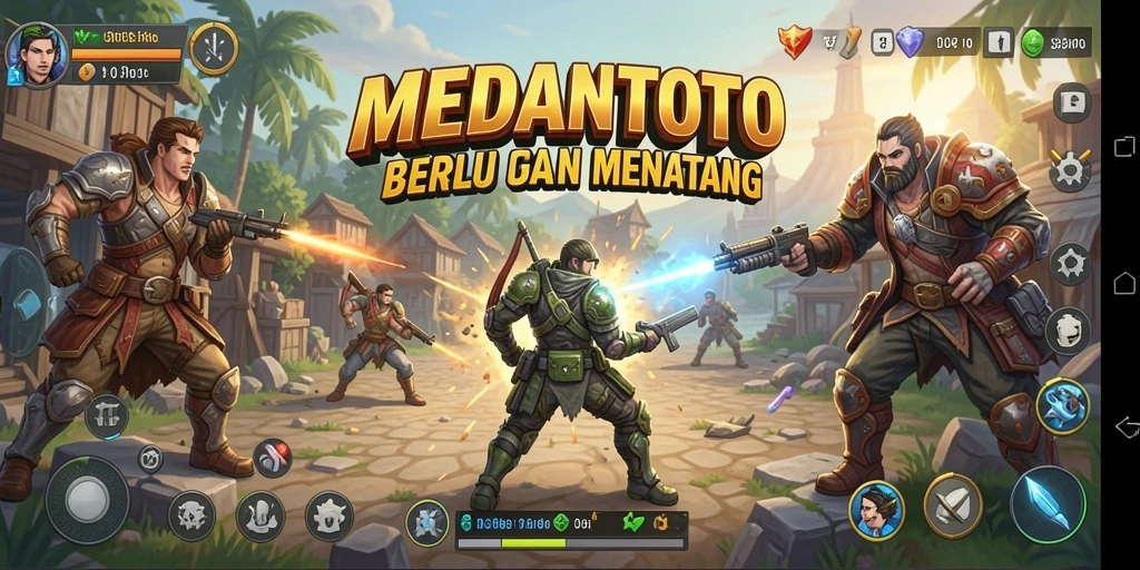 Tampilan gameplay seru dalam MEDANTOTO saat pemain bersaing di arena.