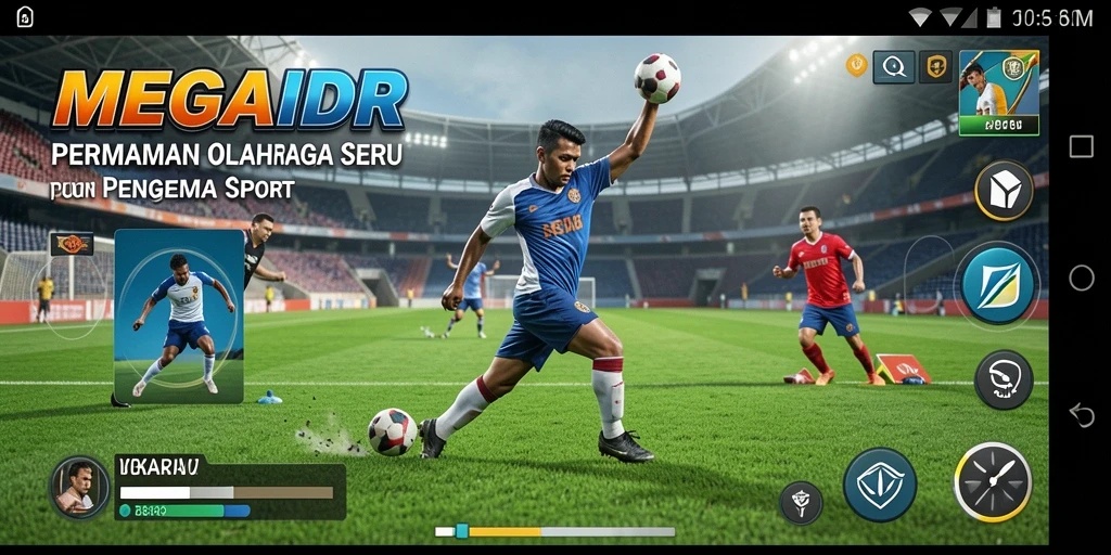 Tampilan gameplay seru di MEGAIDR dengan berbagai cabang olahraga.