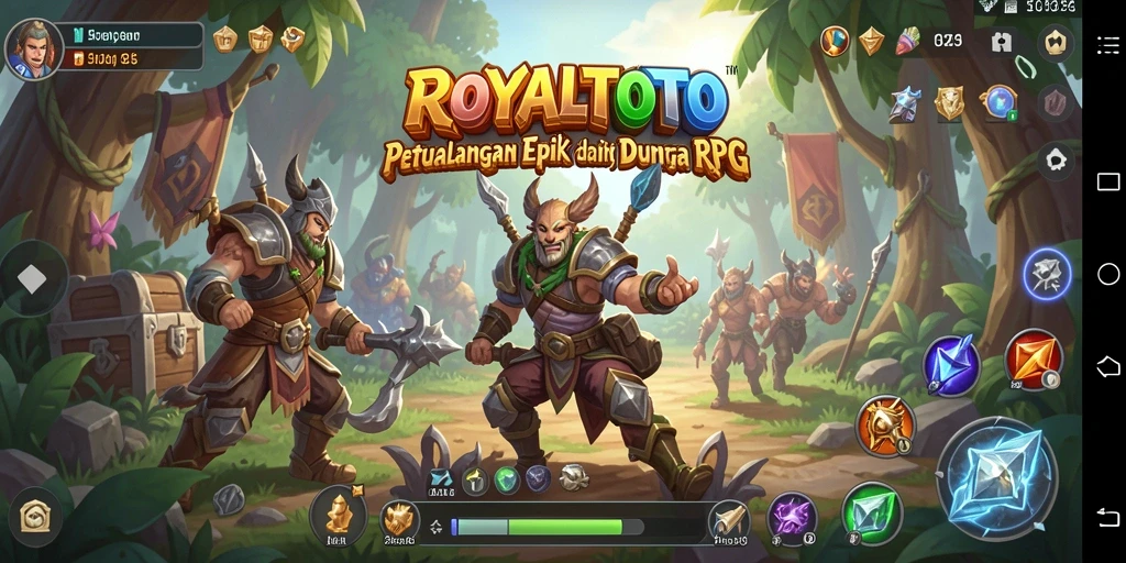 Screenshot gameplay ROYALTOTO menampilkan aksi pertempuran yang mendebarkan.