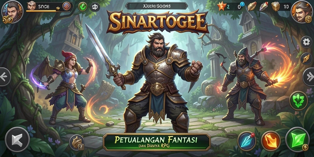 Menampilkan aksi seru dalam gameplay RPG SINARTOGEL.
