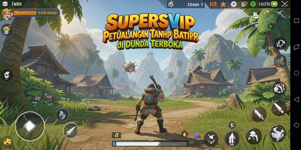 Tampilan gameplay SUPERSVIP yang menakjubkan di dunia terbuka.